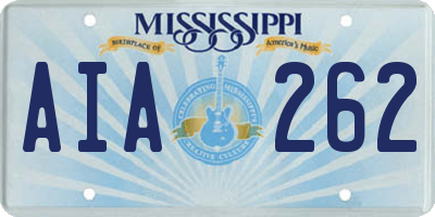 MS license plate AIA262