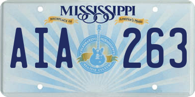 MS license plate AIA263