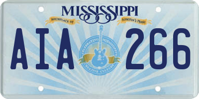 MS license plate AIA266