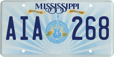 MS license plate AIA268