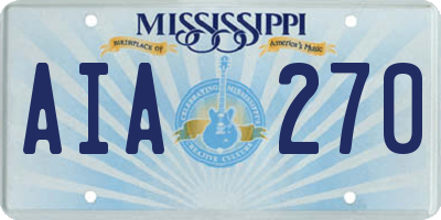 MS license plate AIA270