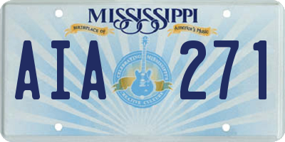 MS license plate AIA271