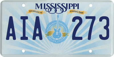 MS license plate AIA273