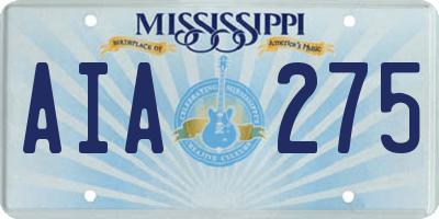 MS license plate AIA275