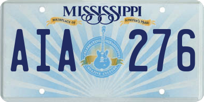 MS license plate AIA276