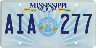 MS license plate AIA277