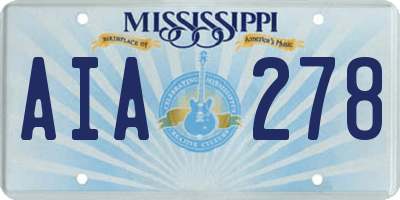 MS license plate AIA278