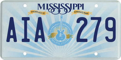 MS license plate AIA279