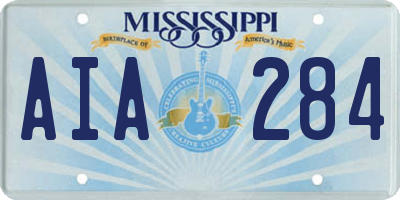 MS license plate AIA284