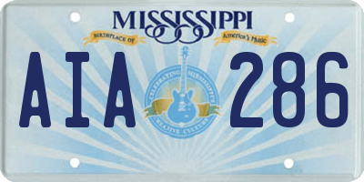 MS license plate AIA286