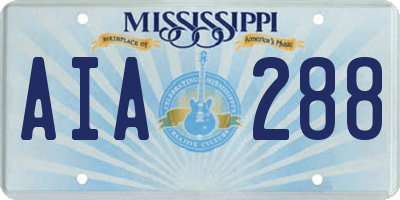 MS license plate AIA288
