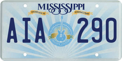 MS license plate AIA290