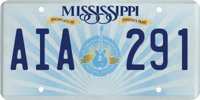 MS license plate AIA291