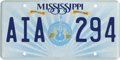 MS license plate AIA294