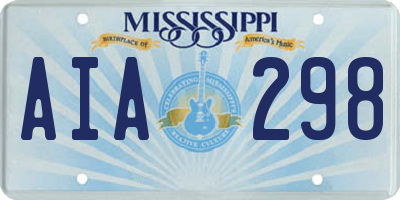 MS license plate AIA298