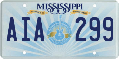 MS license plate AIA299
