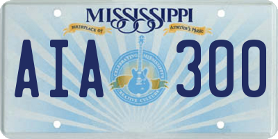 MS license plate AIA300