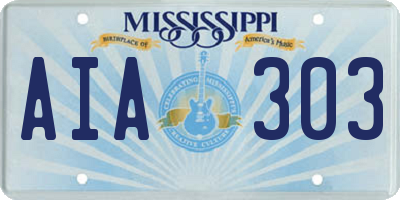 MS license plate AIA303