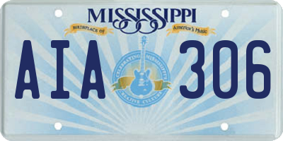 MS license plate AIA306
