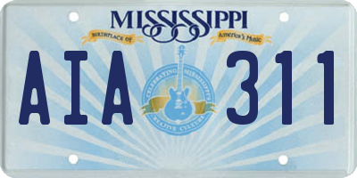 MS license plate AIA311