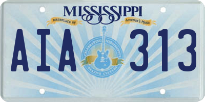 MS license plate AIA313