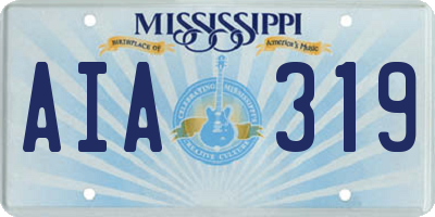 MS license plate AIA319
