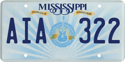 MS license plate AIA322