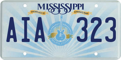 MS license plate AIA323