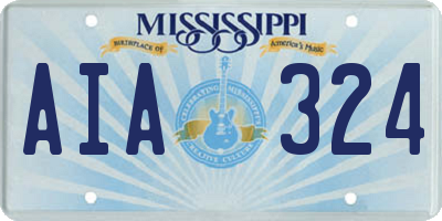 MS license plate AIA324