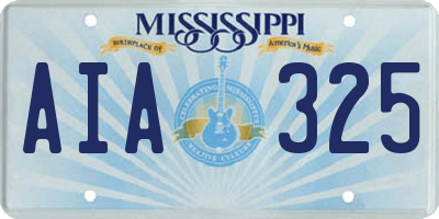 MS license plate AIA325
