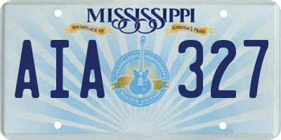 MS license plate AIA327
