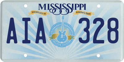 MS license plate AIA328