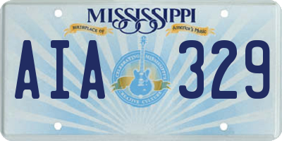 MS license plate AIA329