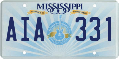 MS license plate AIA331