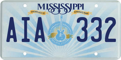 MS license plate AIA332