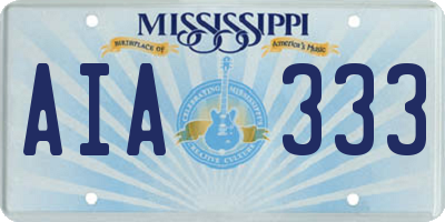 MS license plate AIA333
