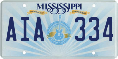 MS license plate AIA334
