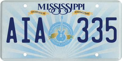 MS license plate AIA335