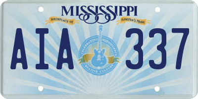 MS license plate AIA337