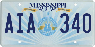 MS license plate AIA340