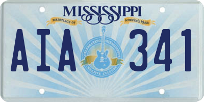 MS license plate AIA341