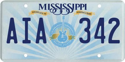 MS license plate AIA342