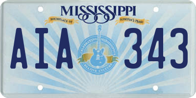 MS license plate AIA343