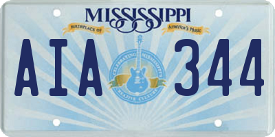 MS license plate AIA344