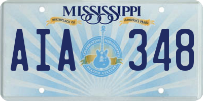 MS license plate AIA348