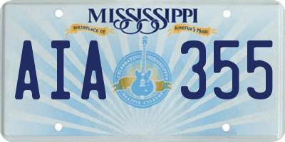 MS license plate AIA355