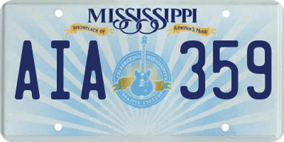 MS license plate AIA359