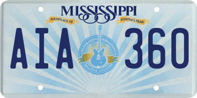 MS license plate AIA360