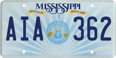 MS license plate AIA362