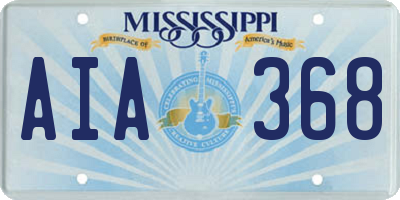MS license plate AIA368